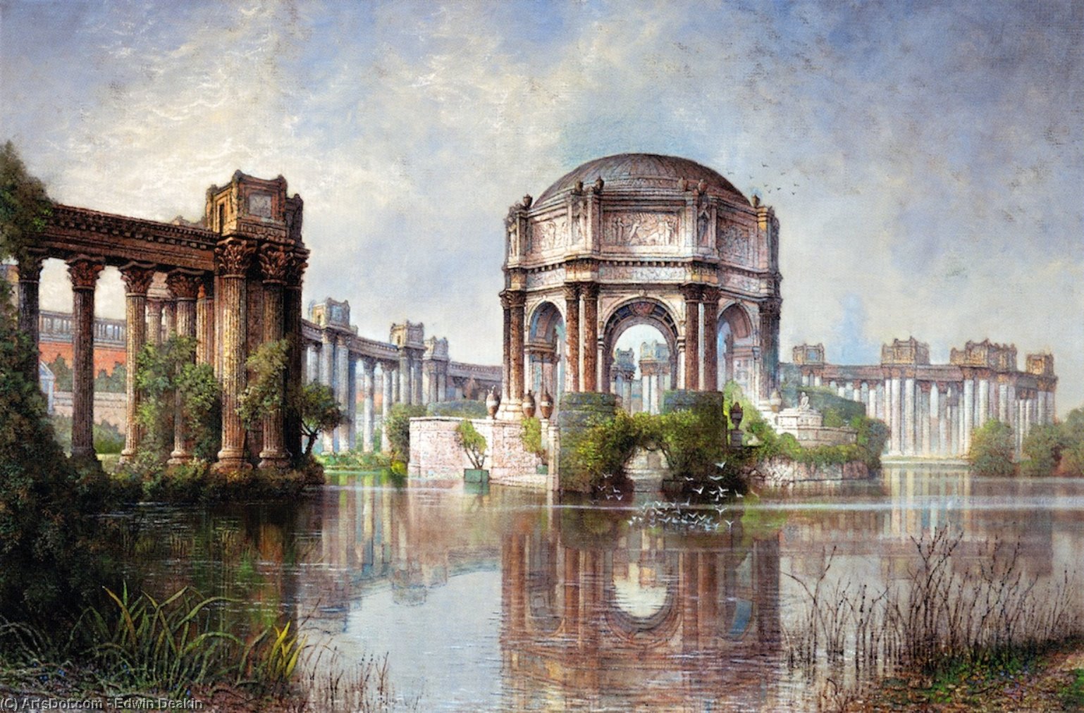 Wikioo.org - The Encyclopedia of Fine Arts - Painting, Artwork by Edwin Deakin - Palace of Fine Arts and the Lagoon