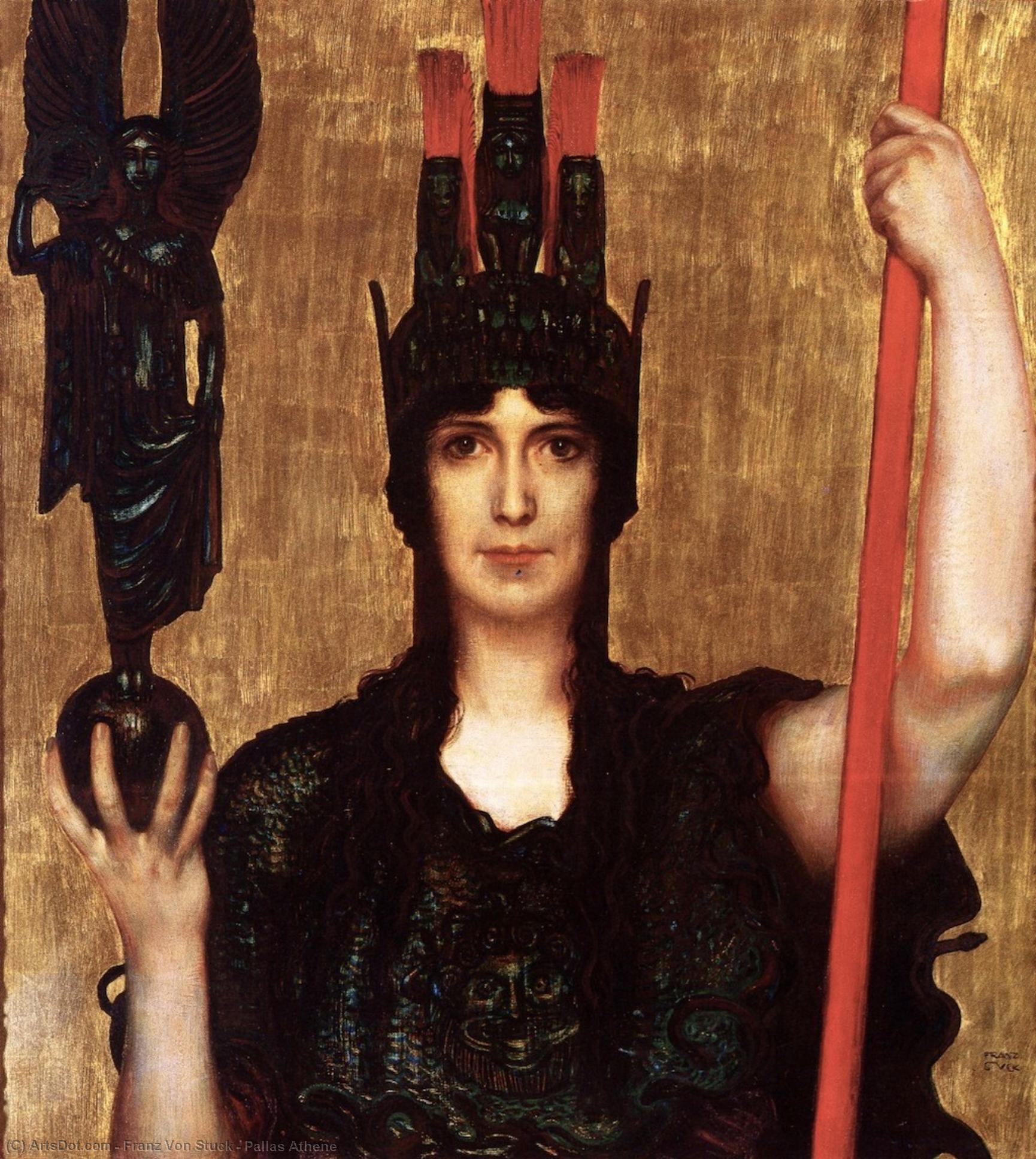 Wikioo.org - The Encyclopedia of Fine Arts - Painting, Artwork by Franz Von Stuck - Pallas Athene