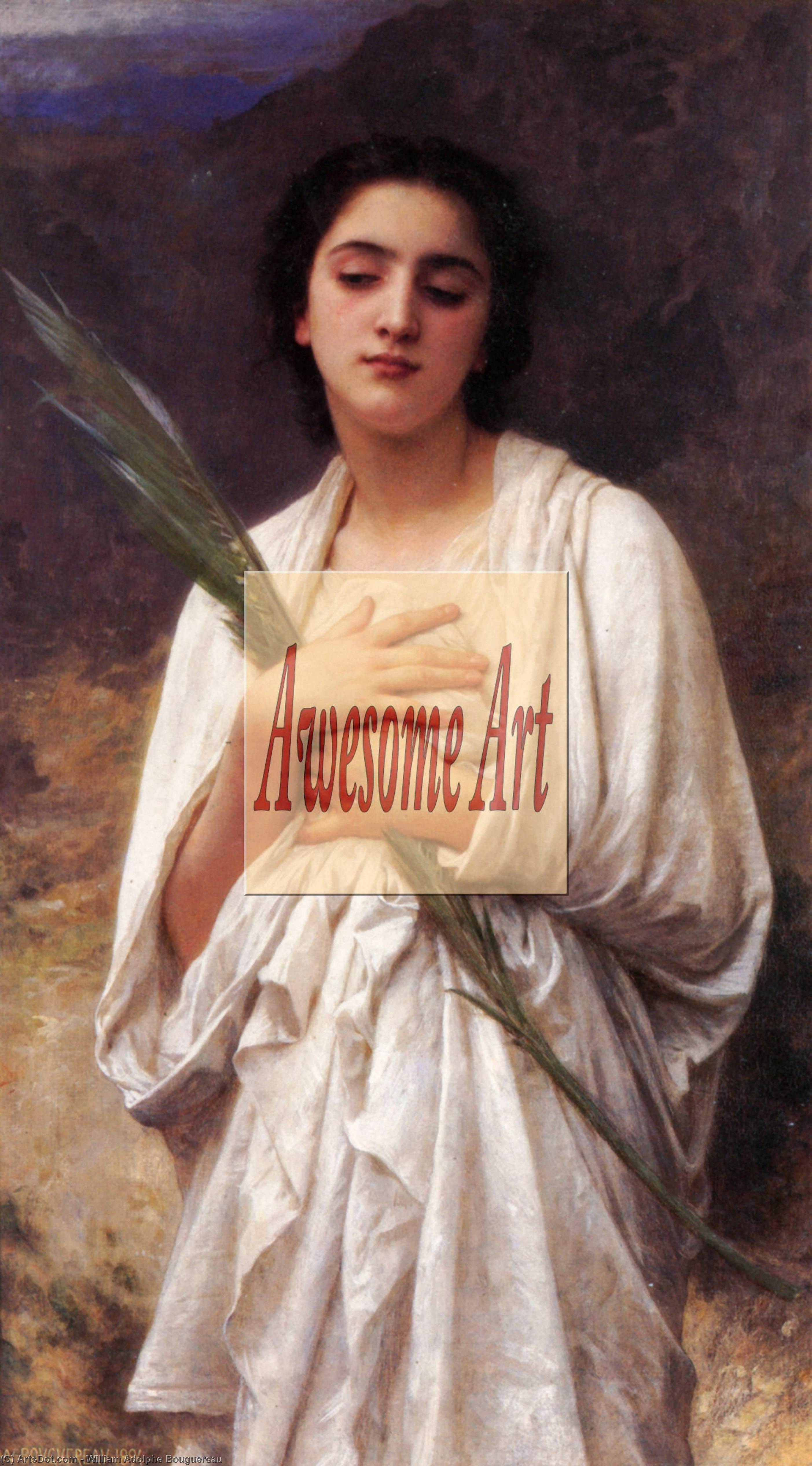 Wikioo.org - The Encyclopedia of Fine Arts - Painting, Artwork by William Adolphe Bouguereau - The Palm Leaf