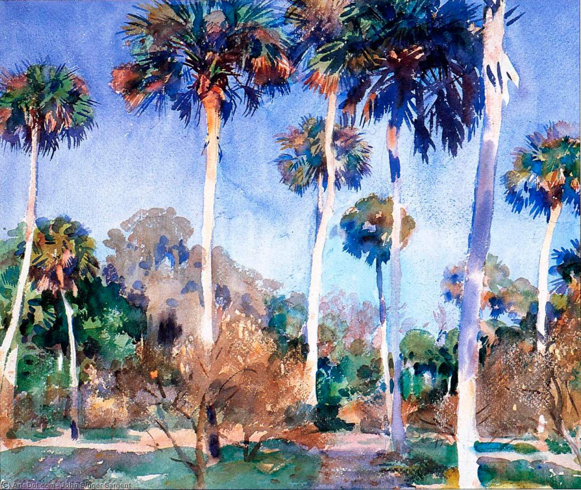 WikiOO.org - Encyclopedia of Fine Arts - Maleri, Artwork John Singer Sargent - Palms