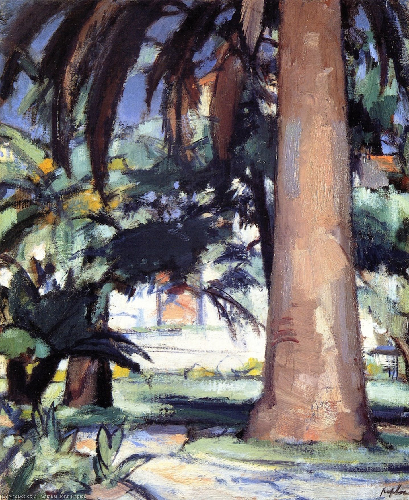 Wikioo.org - The Encyclopedia of Fine Arts - Painting, Artwork by Samuel John Peploe - Palm Trees, Antibes
