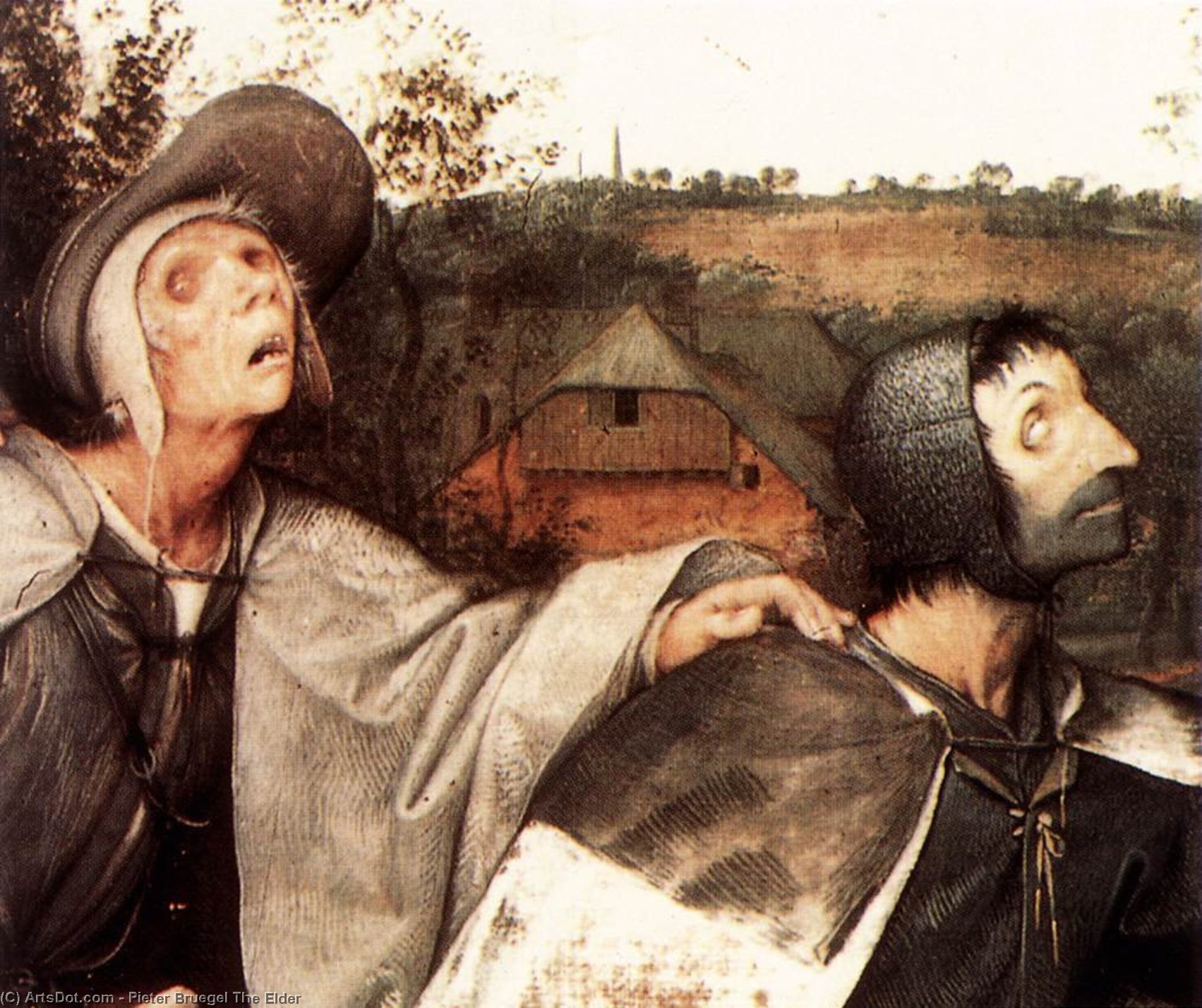 WikiOO.org – 美術百科全書 - 繪畫，作品 Pieter Bruegel The Elder - 寓言  的 盲目 领导  的  盲目 ( 详细 )
