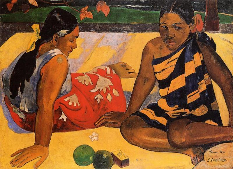 Wikioo.org - The Encyclopedia of Fine Arts - Painting, Artwork by Paul Gauguin - Parau api (also known as What News)