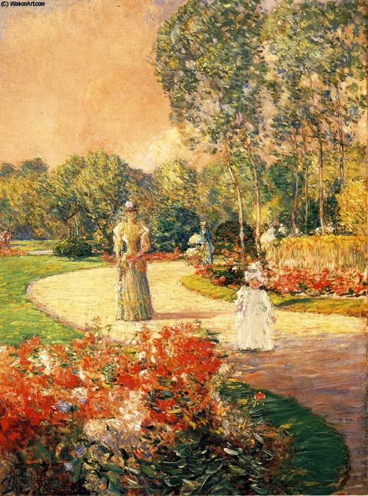 Wikioo.org - The Encyclopedia of Fine Arts - Painting, Artwork by Frederick Childe Hassam - Parc Monceau, Paris