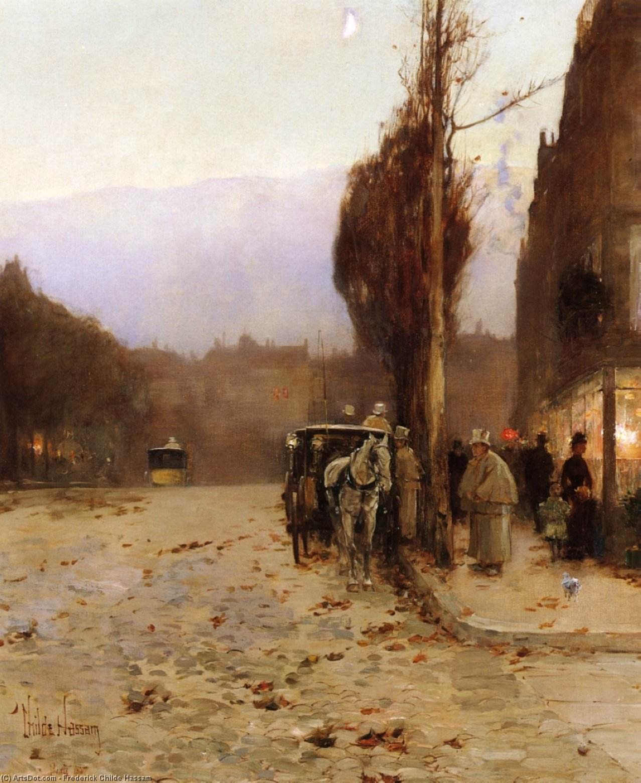 Wikioo.org - The Encyclopedia of Fine Arts - Painting, Artwork by Frederick Childe Hassam - Paris at Twilight