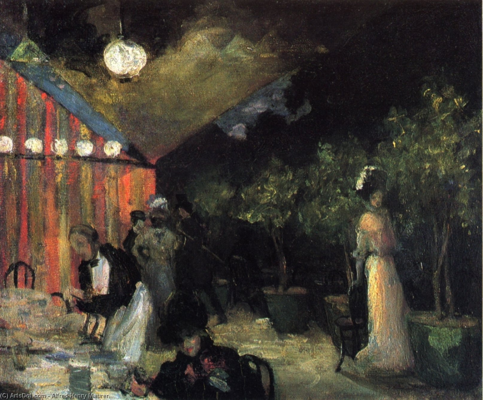 Wikioo.org - The Encyclopedia of Fine Arts - Painting, Artwork by Alfred Henry Maurer - Paris Cafe