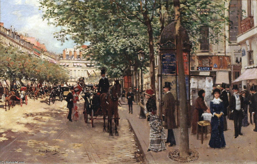 Wikioo.org - The Encyclopedia of Fine Arts - Painting, Artwork by Jean Georges Béraud - Paris Street Scene