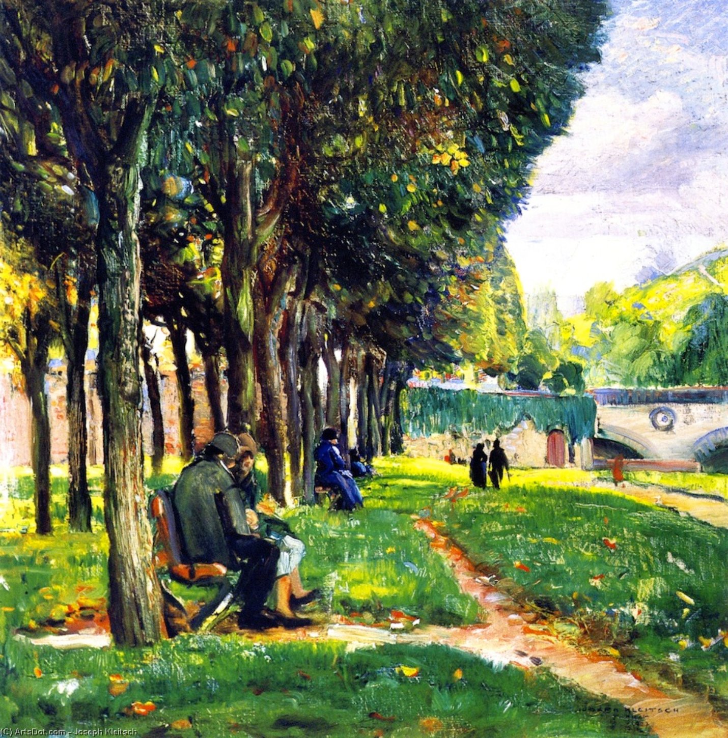 Wikioo.org - The Encyclopedia of Fine Arts - Painting, Artwork by Joseph Kleitsch - The Park in Vernon, France