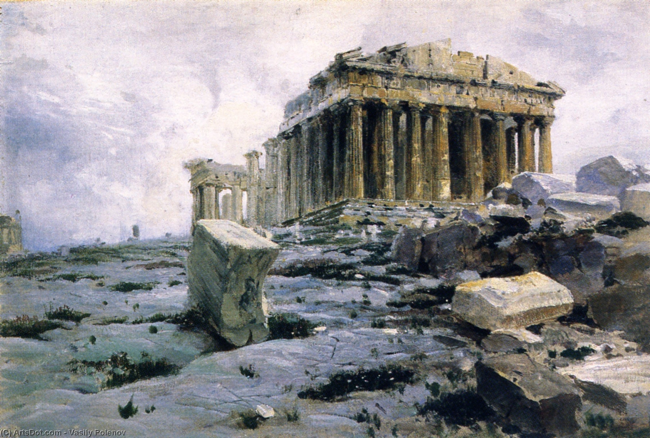 WikiOO.org - Encyclopedia of Fine Arts - Schilderen, Artwork Vasily Polenov - The Parthenon. Temple of Athena-Parthenos