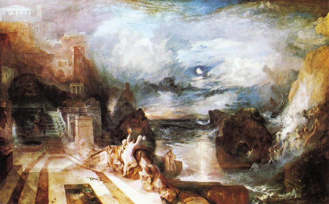 Wikioo.org - The Encyclopedia of Fine Arts - Painting, Artwork by William Turner - The Parting of Hero and Leander - from the Greek of Musaeus