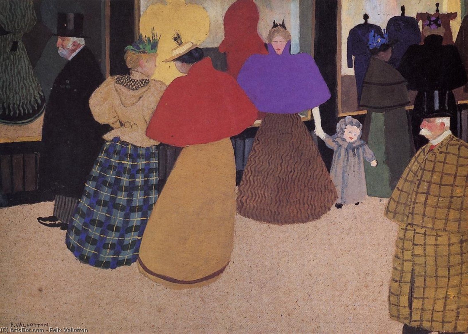 Wikioo.org - The Encyclopedia of Fine Arts - Painting, Artwork by Felix Vallotton - Passerby (also known as Street Scene)