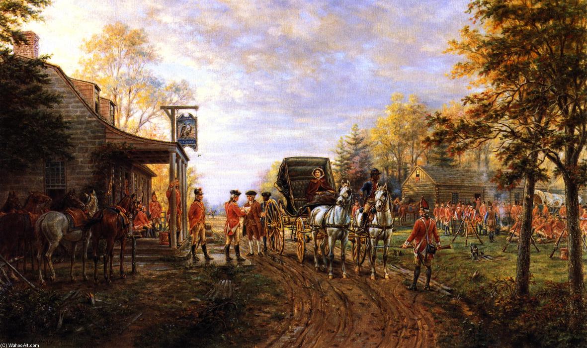 Wikioo.org - The Encyclopedia of Fine Arts - Painting, Artwork by Edward Lamson Henry - Passing the Outposts on the Old Kingsbridge Road
