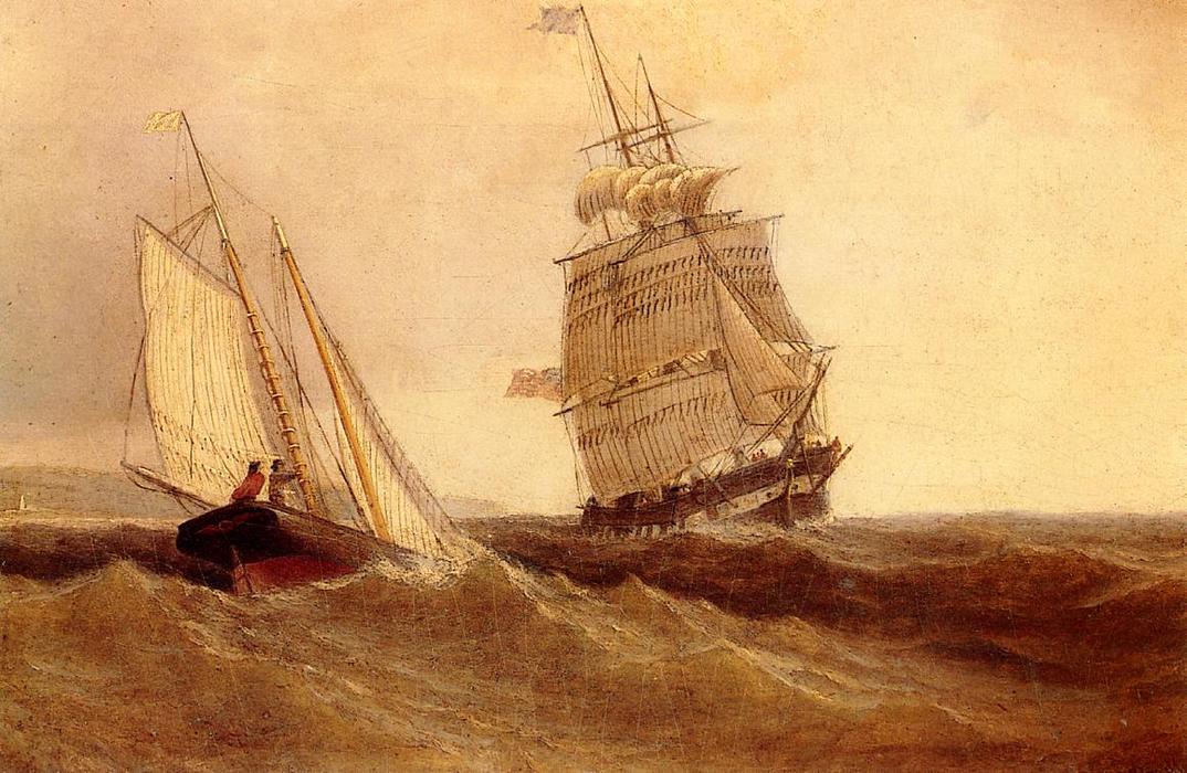 Wikioo.org - The Encyclopedia of Fine Arts - Painting, Artwork by William Bradford - Passing Ships