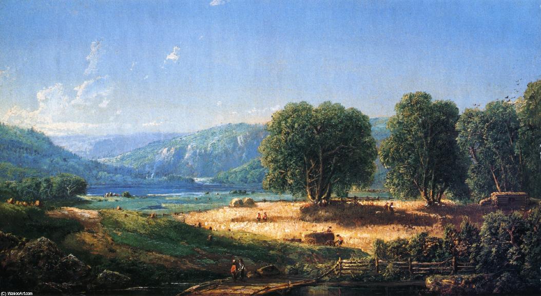 Wikioo.org - The Encyclopedia of Fine Arts - Painting, Artwork by William Louis Sonntag - Pastoral Landscape (also known as Spring on the Little Miami, Ohio)