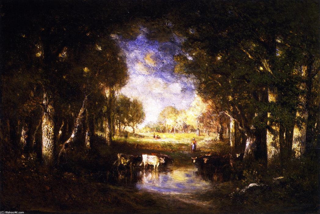 Wikioo.org - The Encyclopedia of Fine Arts - Painting, Artwork by Gilbert Munger - Pastoral Scene at Fontainebleau