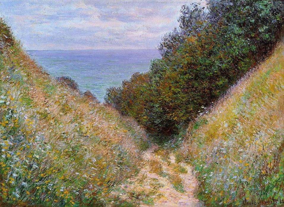 Wikioo.org - The Encyclopedia of Fine Arts - Painting, Artwork by Claude Monet - The Path at La Cavee, Pourville