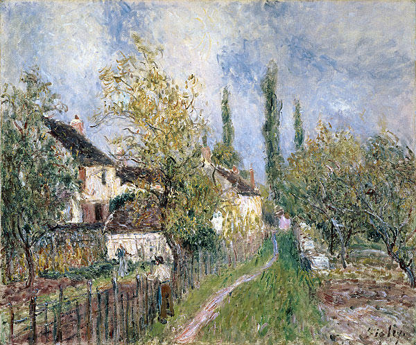 Wikioo.org - The Encyclopedia of Fine Arts - Painting, Artwork by Alfred Sisley - A Path at Les Sablons