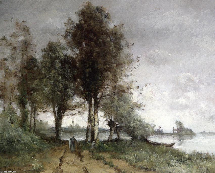 Wikioo.org - The Encyclopedia of Fine Arts - Painting, Artwork by Paul Désiré Trouillebert - Path on the Banks of the Seine