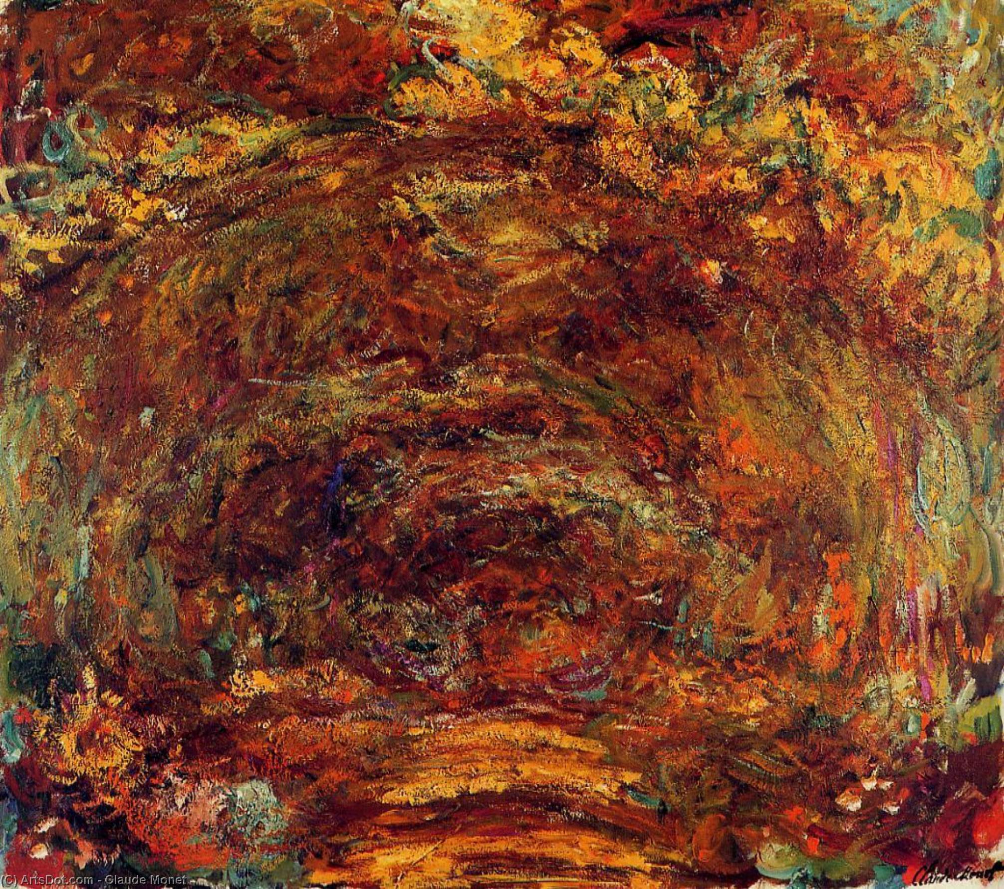 Wikioo.org - The Encyclopedia of Fine Arts - Painting, Artwork by Claude Monet - The Path under the Rose Trellises