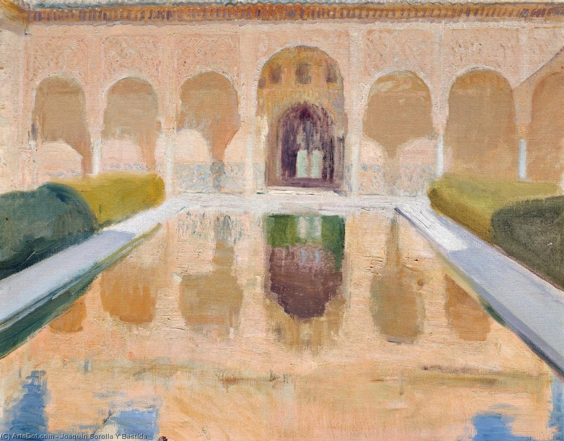Wikioo.org – L'Encyclopédie des Beaux Arts - Peinture, Oeuvre de Joaquin Sorolla Y Bastida - patio de comares , Alhambra