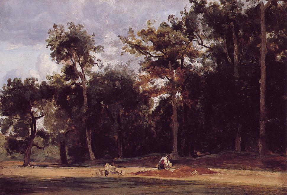 WikiOO.org - Encyclopedia of Fine Arts - Maľba, Artwork Jean Baptiste Camille Corot - The Paver of the Chailly Road
