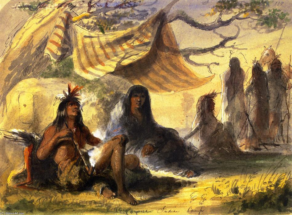 Wikioo.org - The Encyclopedia of Fine Arts - Painting, Artwork by Alfred Jacob Miller - Pawnee Indian Camp