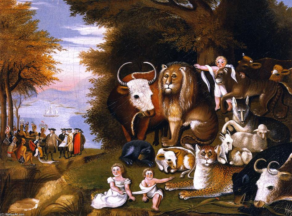 Wikioo.org - The Encyclopedia of Fine Arts - Painting, Artwork by Edward Hicks - Peaceable Kingdom (28)