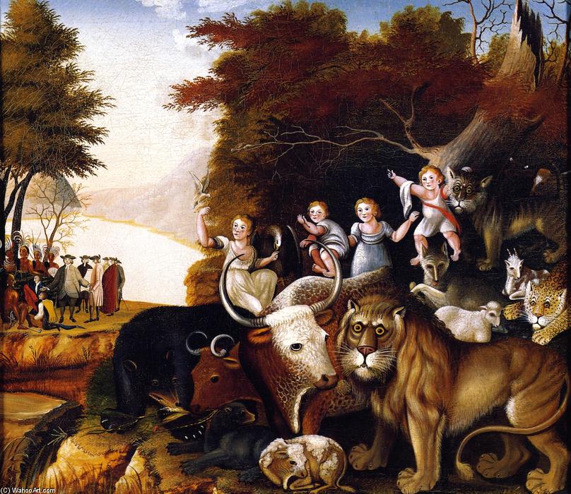 Wikioo.org - The Encyclopedia of Fine Arts - Painting, Artwork by Edward Hicks - Peaceable Kingdom (33)
