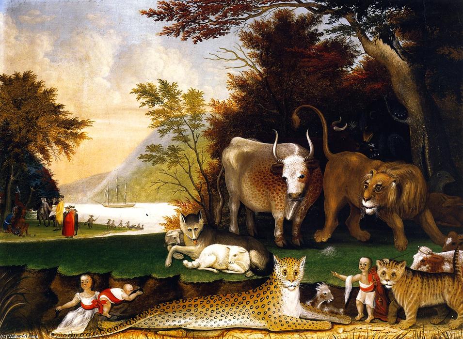 Wikioo.org - The Encyclopedia of Fine Arts - Painting, Artwork by Edward Hicks - Peaceable Kingdom (35)