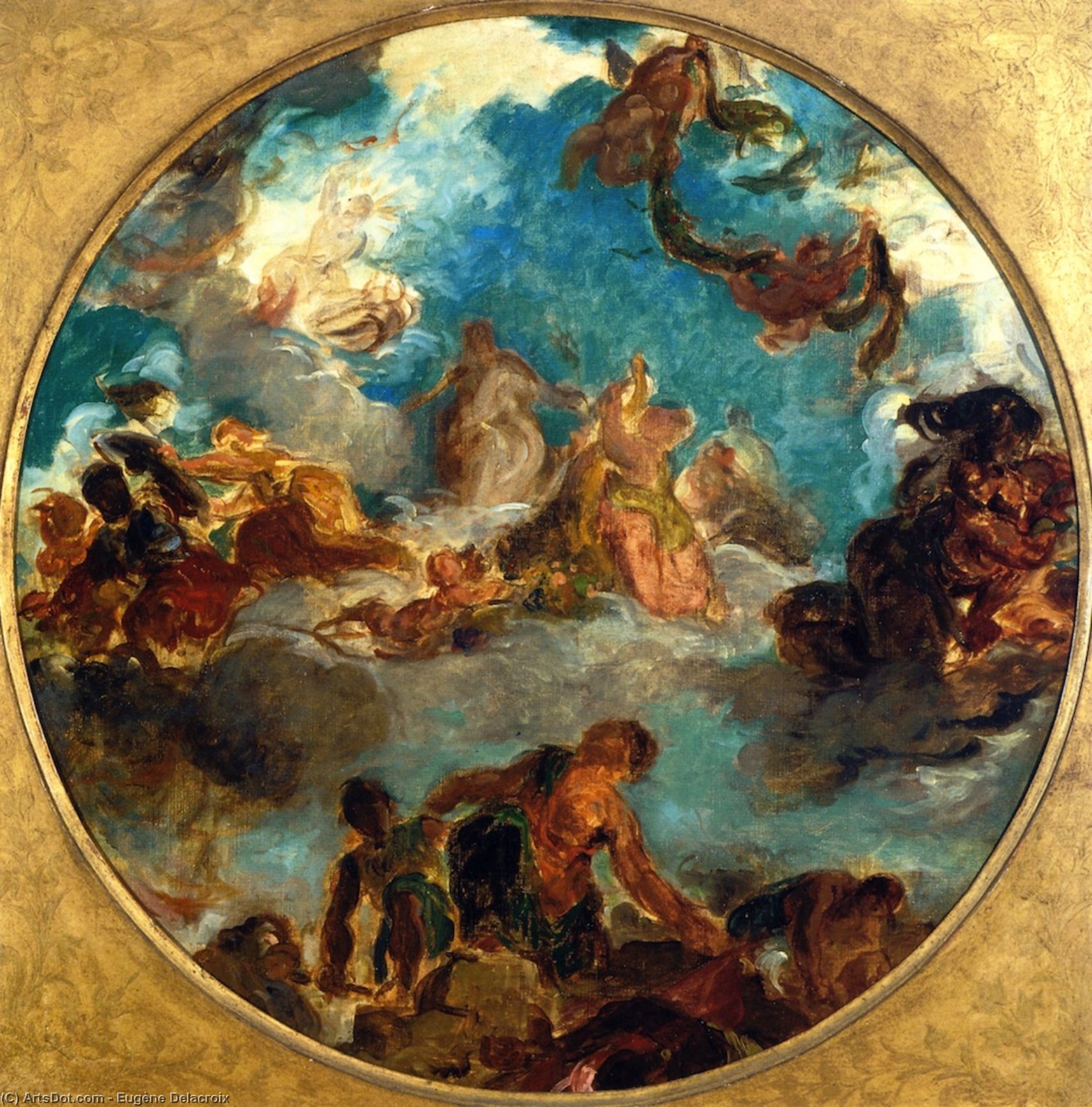 WikiOO.org - Encyclopedia of Fine Arts - Maľba, Artwork Eugène Delacroix - Peace Comes to Console Men and Restore Abundance