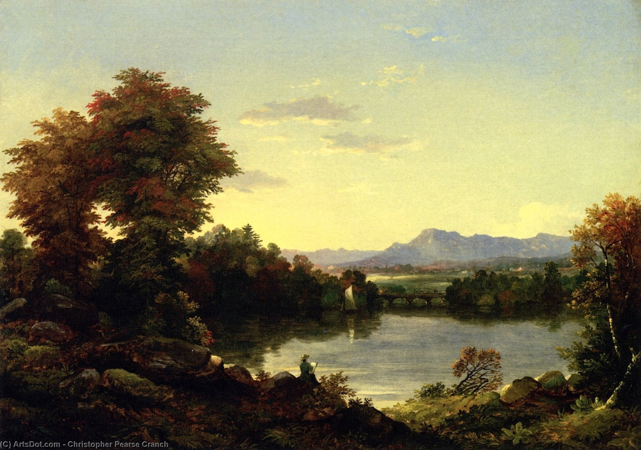 Wikioo.org - The Encyclopedia of Fine Arts - Painting, Artwork by Christopher Pearse Cranch - Peaceful Evening
