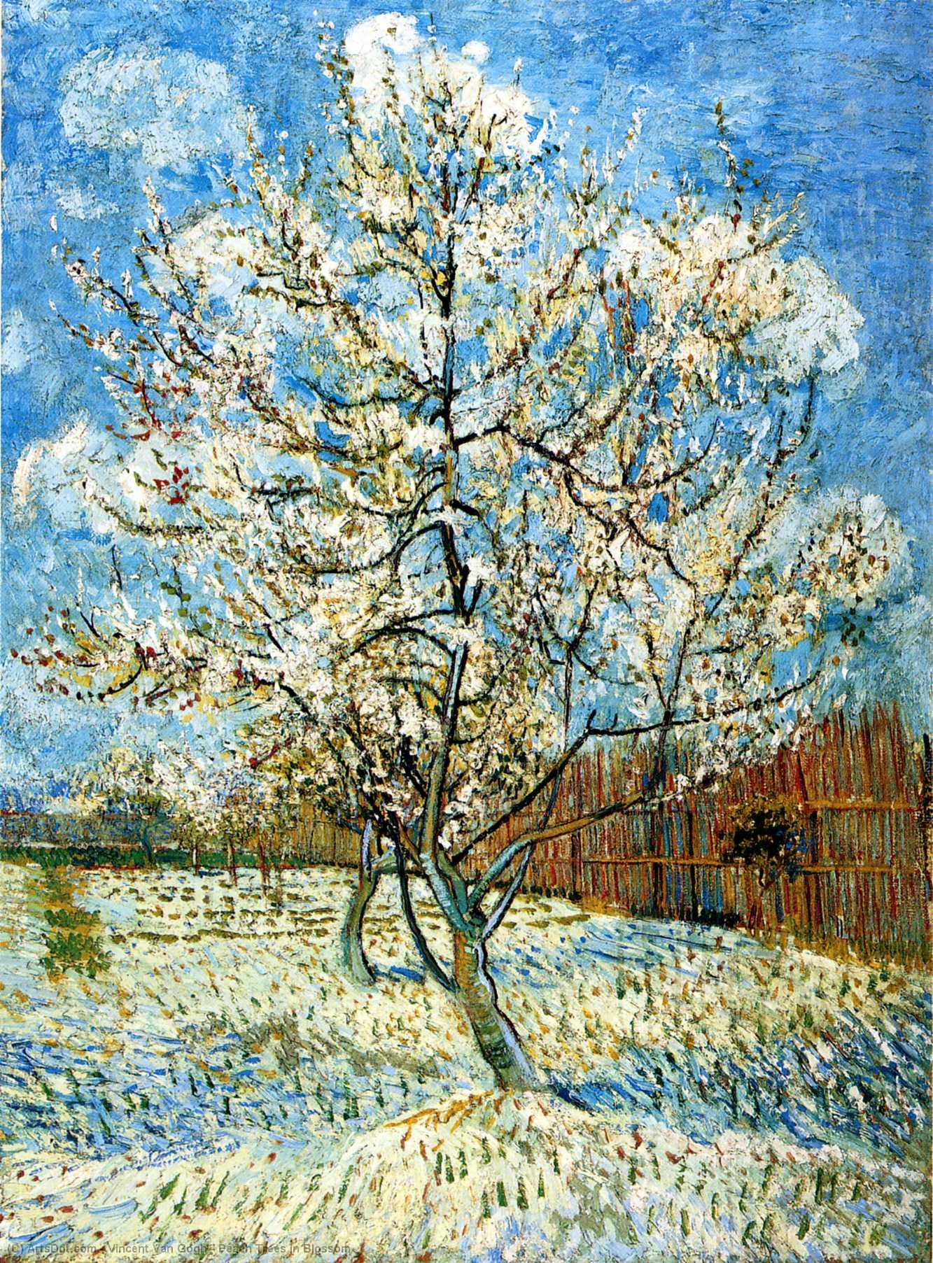 WikiOO.org - Enciclopédia das Belas Artes - Pintura, Arte por Vincent Van Gogh - Peach Trees in Blossom