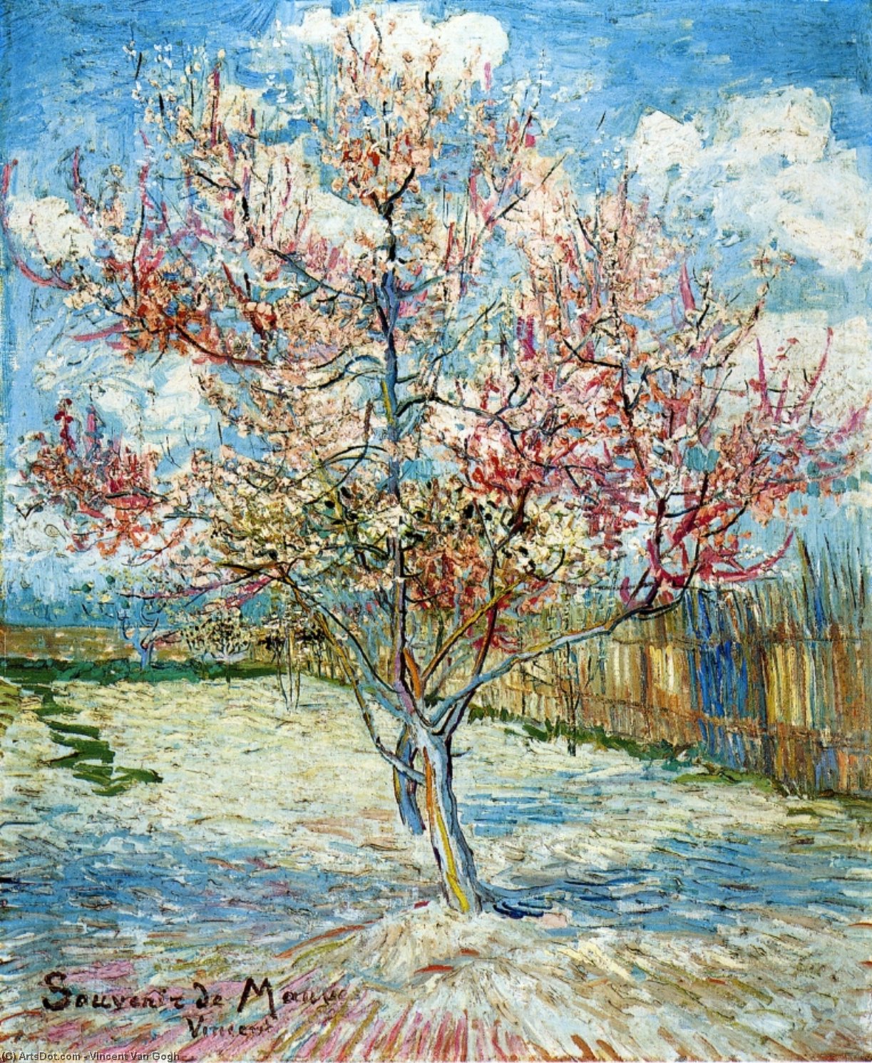 Wikoo.org - موسوعة الفنون الجميلة - اللوحة، العمل الفني Vincent Van Gogh - Peach Trees in Blossom