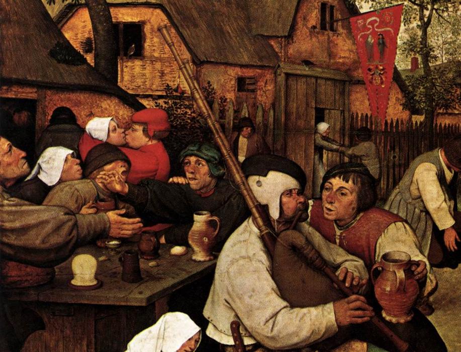 Wikioo.org - Bách khoa toàn thư về mỹ thuật - Vẽ tranh, Tác phẩm nghệ thuật Pieter Bruegel The Elder - The Peasant Dance (detail)