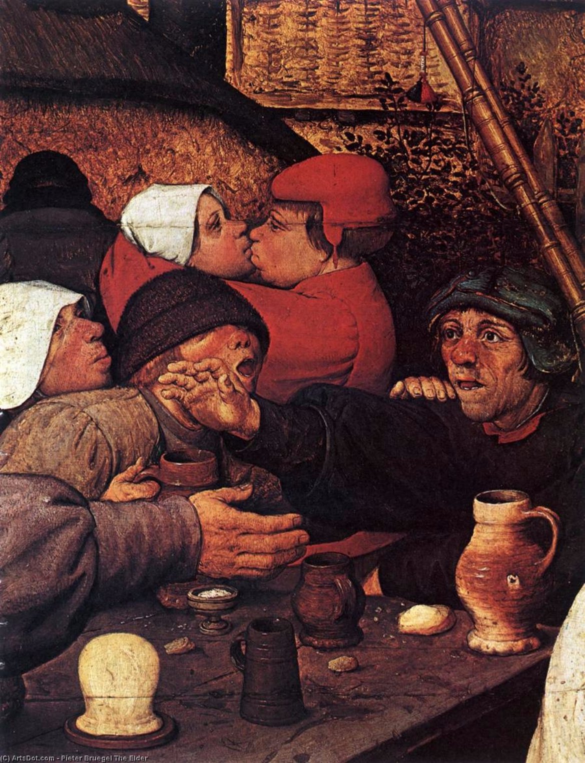Wikioo.org - สารานุกรมวิจิตรศิลป์ - จิตรกรรม Pieter Bruegel The Elder - The Peasant Dance (detail)