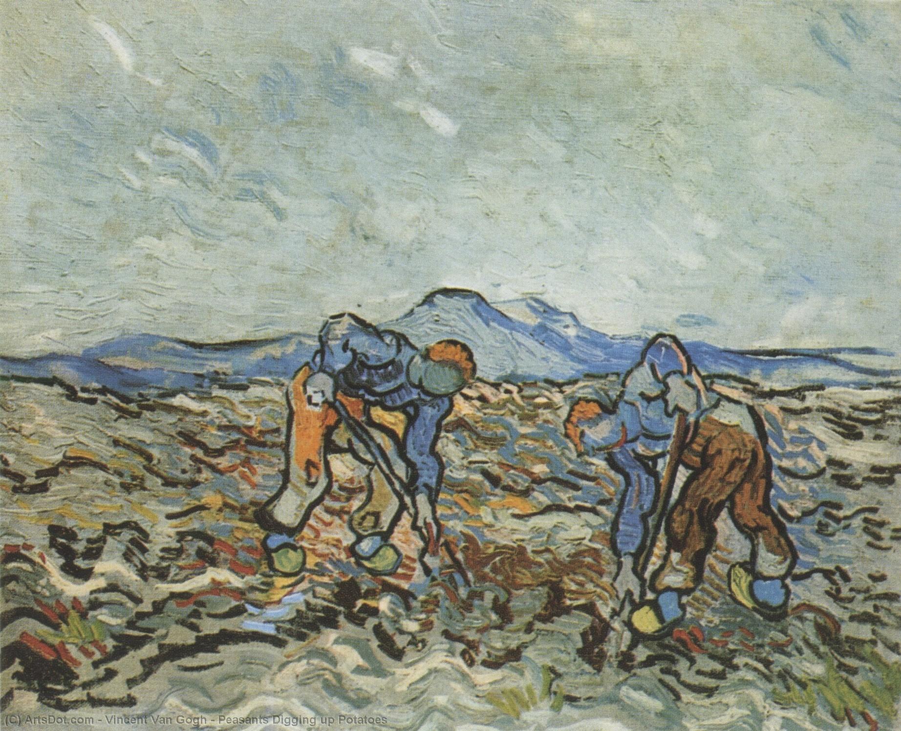 WikiOO.org - Encyclopedia of Fine Arts - Festés, Grafika Vincent Van Gogh - Peasants Digging up Potatoes