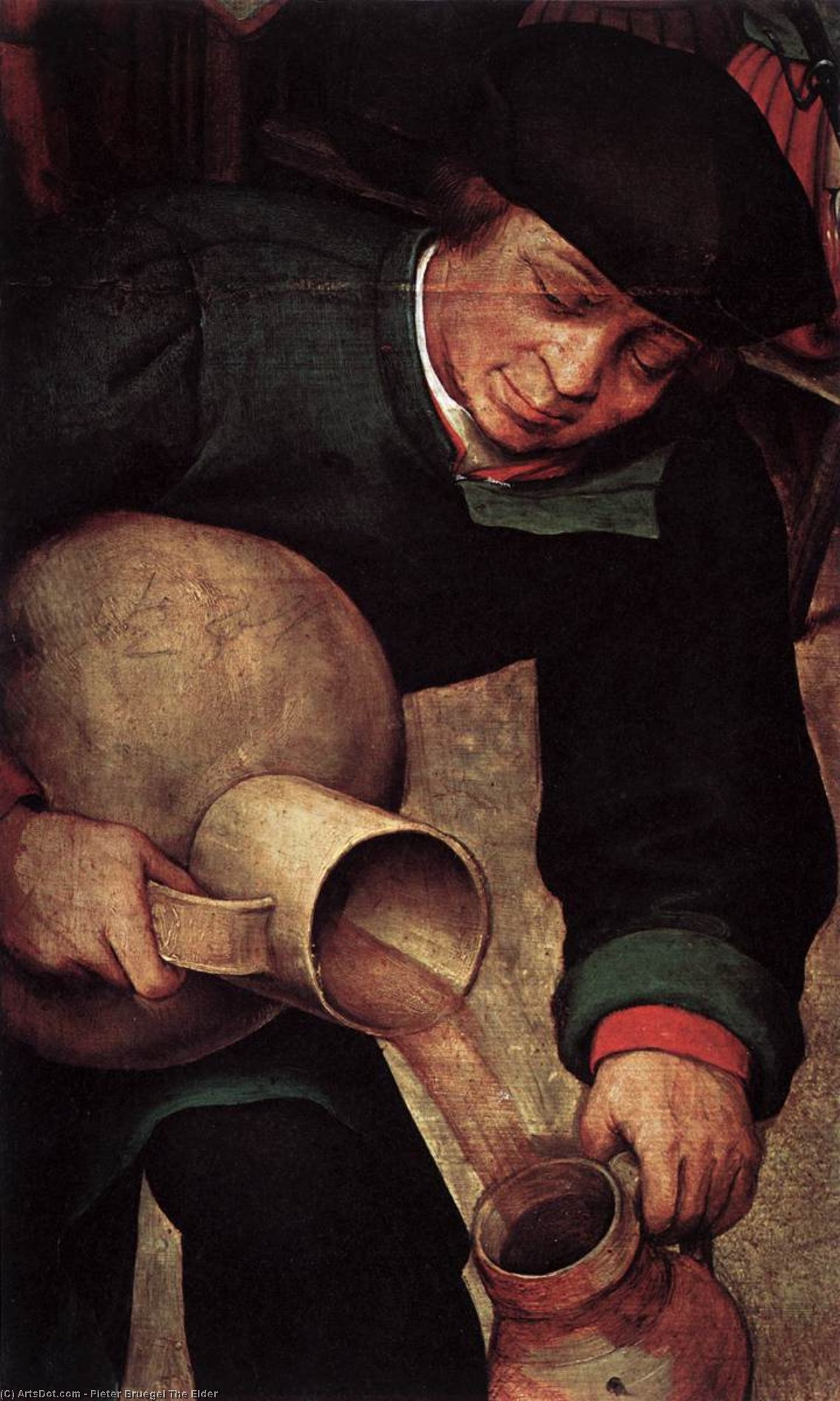 Wikioo.org – La Enciclopedia de las Bellas Artes - Pintura, Obras de arte de Pieter Bruegel The Elder - campesino la boda Detalle