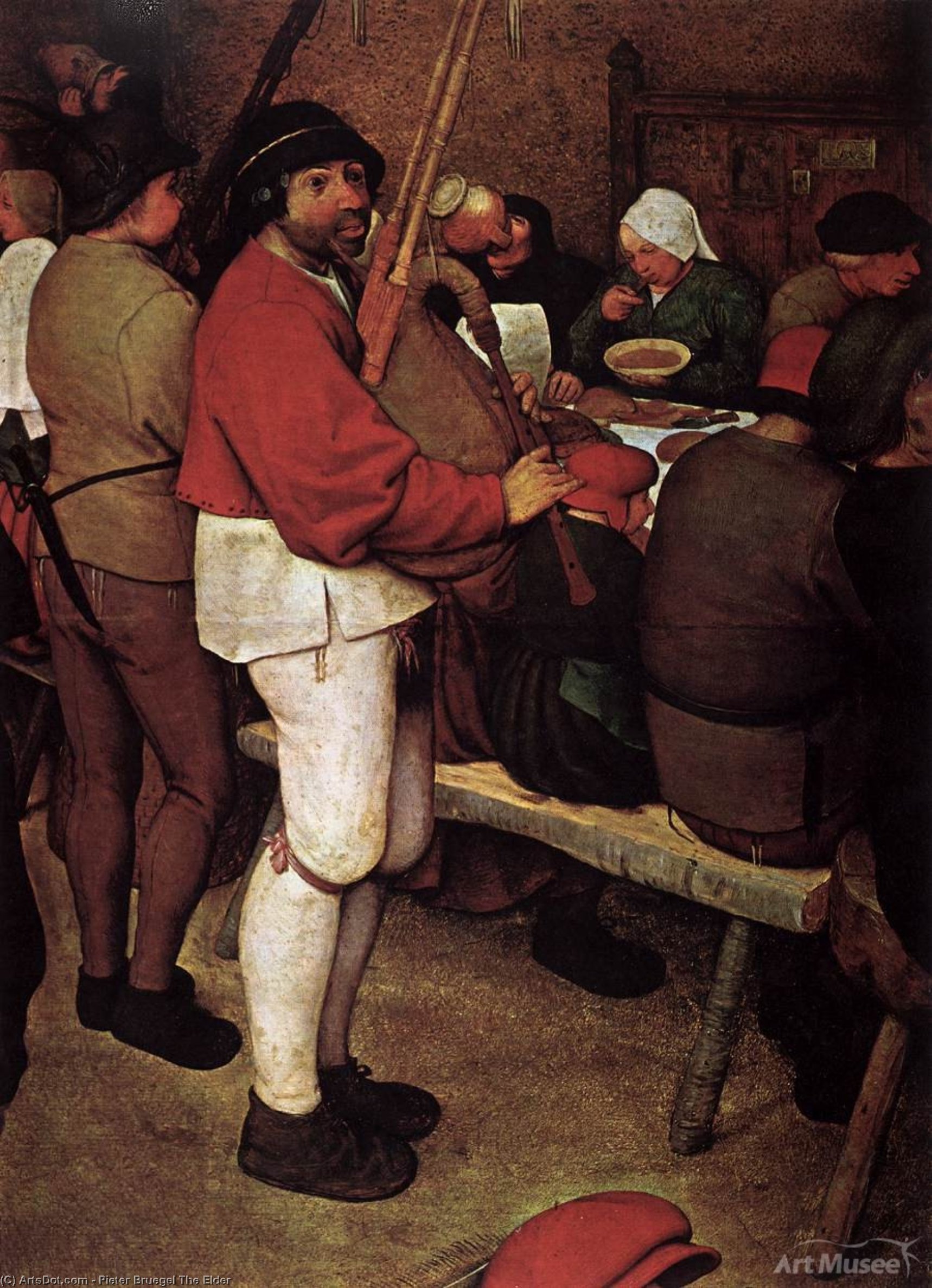 Wikioo.org – La Enciclopedia de las Bellas Artes - Pintura, Obras de arte de Pieter Bruegel The Elder - campesino la boda Detalle