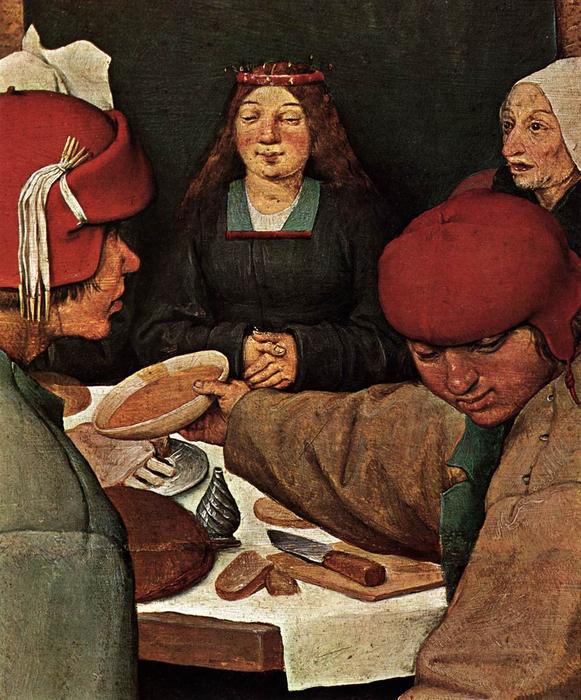 WikiOO.org - אנציקלופדיה לאמנויות יפות - ציור, יצירות אמנות Pieter Bruegel The Elder - Peasant Wedding (detail)