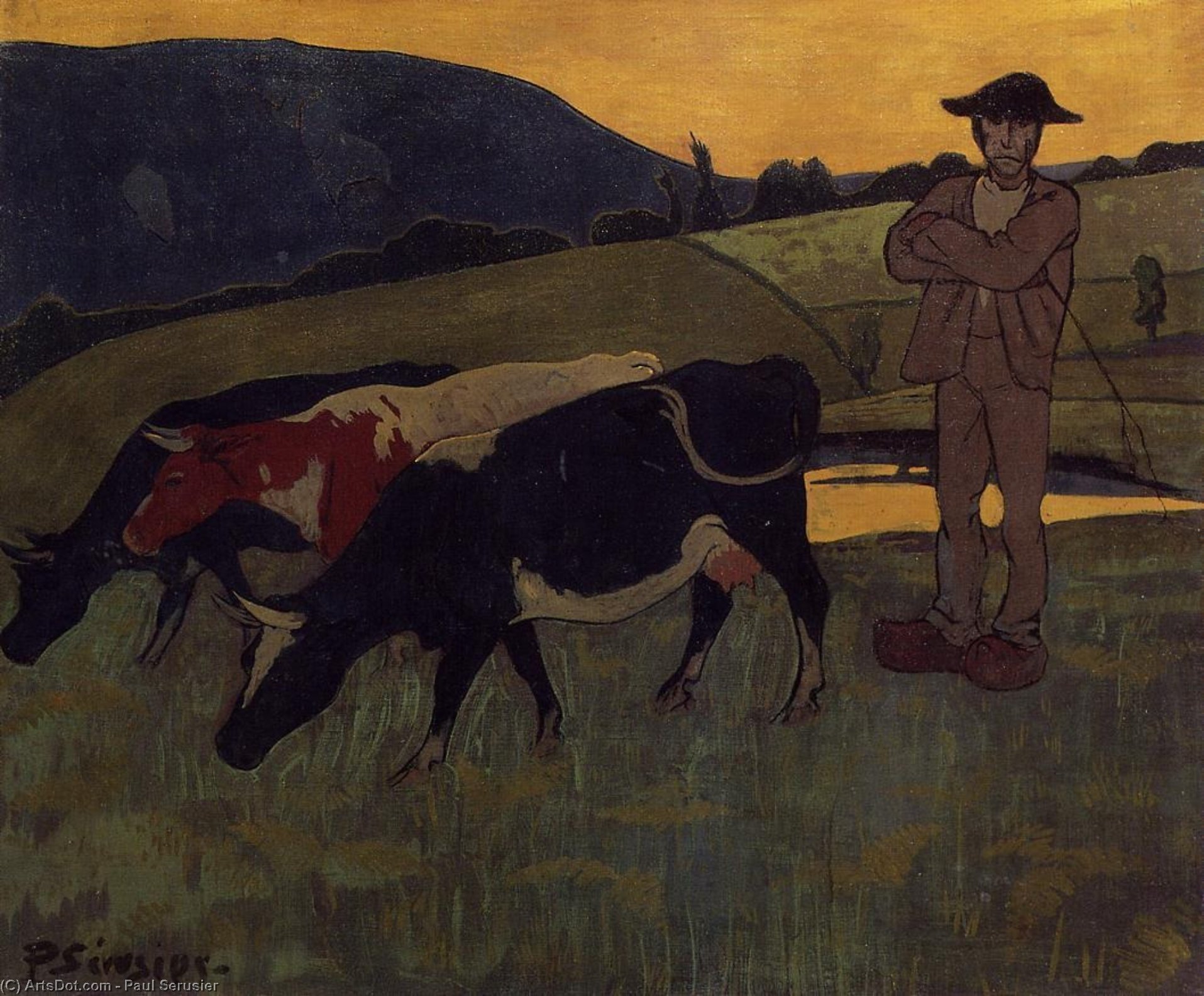 WikiOO.org - Енциклопедия за изящни изкуства - Живопис, Произведения на изкуството Paul Serusier - Peasant with Three Crows