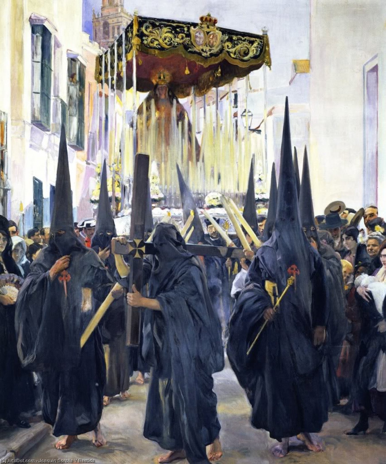 Wikioo.org - The Encyclopedia of Fine Arts - Painting, Artwork by Joaquin Sorolla Y Bastida - Penitents, Holy Week, Seville