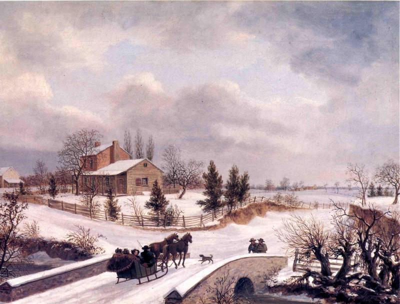 Wikioo.org - The Encyclopedia of Fine Arts - Painting, Artwork by Thomas Birch - Pennsylvania Winter Scene