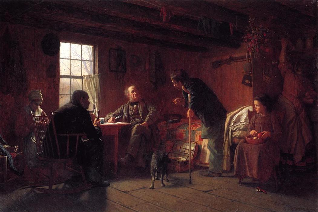 Wikioo.org - The Encyclopedia of Fine Arts - Painting, Artwork by Jonathan Eastman Johnson - The Pension Claim Agent