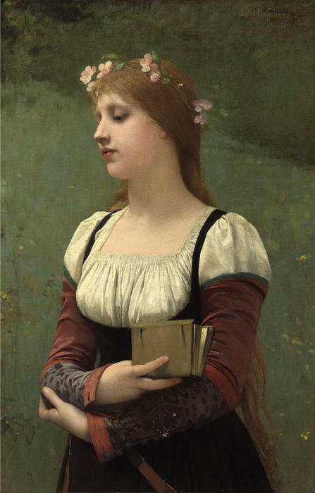 Wikioo.org - The Encyclopedia of Fine Arts - Painting, Artwork by Jules Joseph Lefebvre - A Pensive Moment