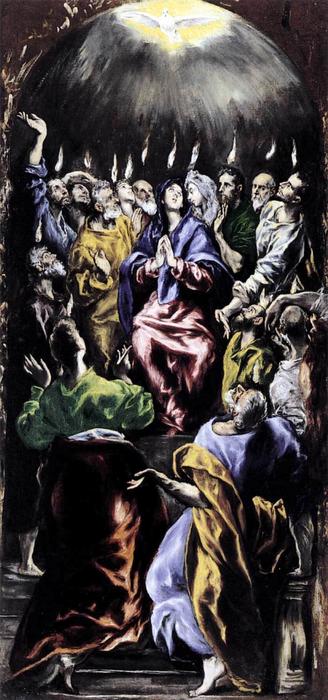WikiOO.org - Encyclopedia of Fine Arts - Malba, Artwork El Greco (Doménikos Theotokopoulos) - The Pentecost