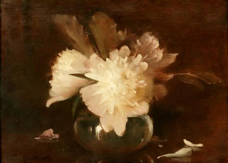 Wikioo.org - The Encyclopedia of Fine Arts - Painting, Artwork by Arthur Hacker - Peonies