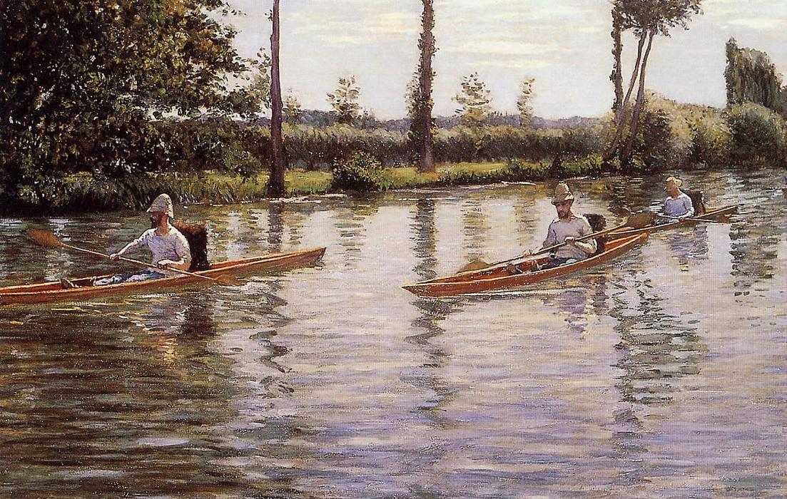 Wikioo.org - The Encyclopedia of Fine Arts - Painting, Artwork by Gustave Caillebotte - Perissoires sur l'Yerres (also known as Boating on the Yerres)