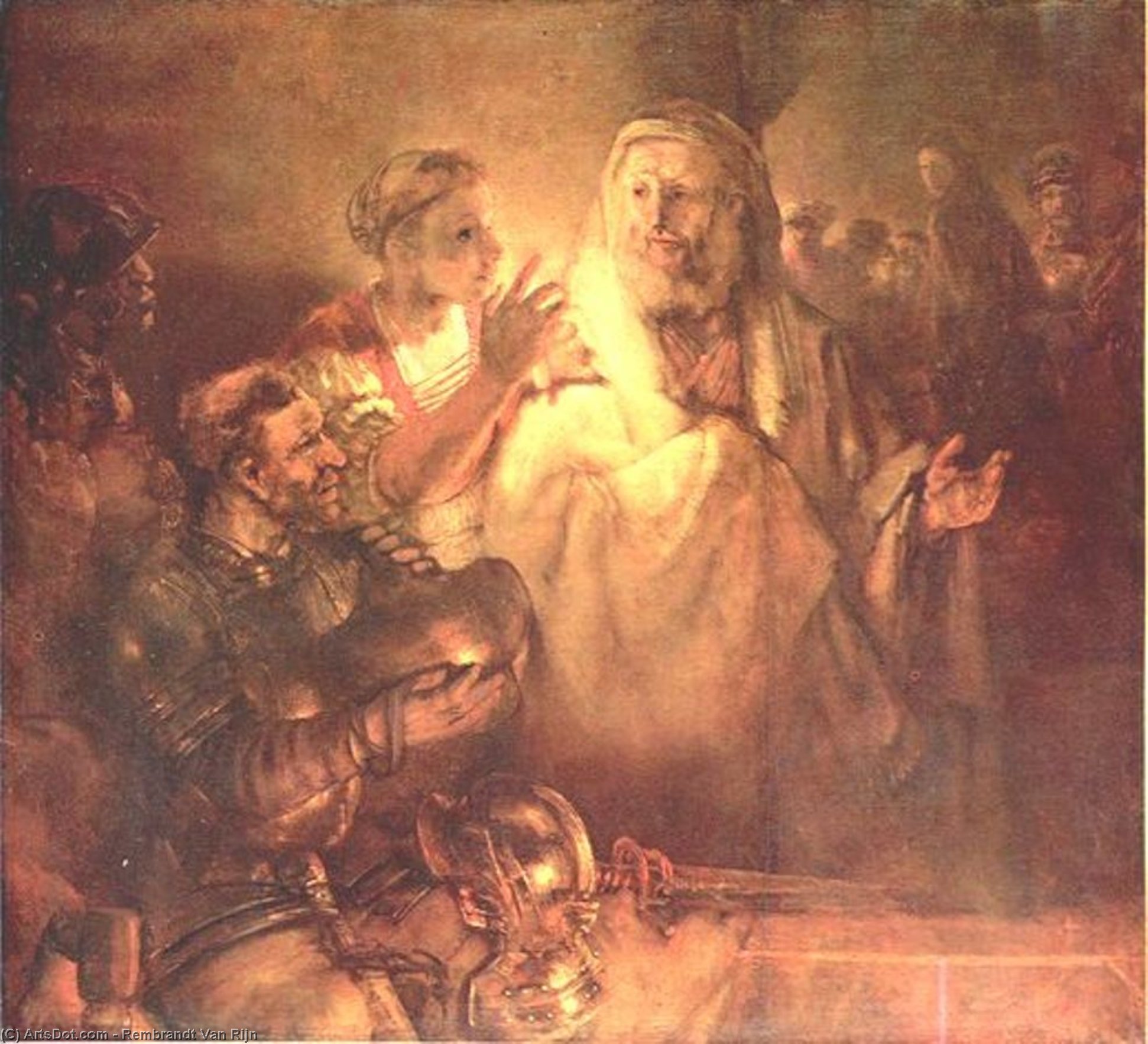 Wikioo.org - The Encyclopedia of Fine Arts - Painting, Artwork by Rembrandt Van Rijn - Peter Denouncing Christ