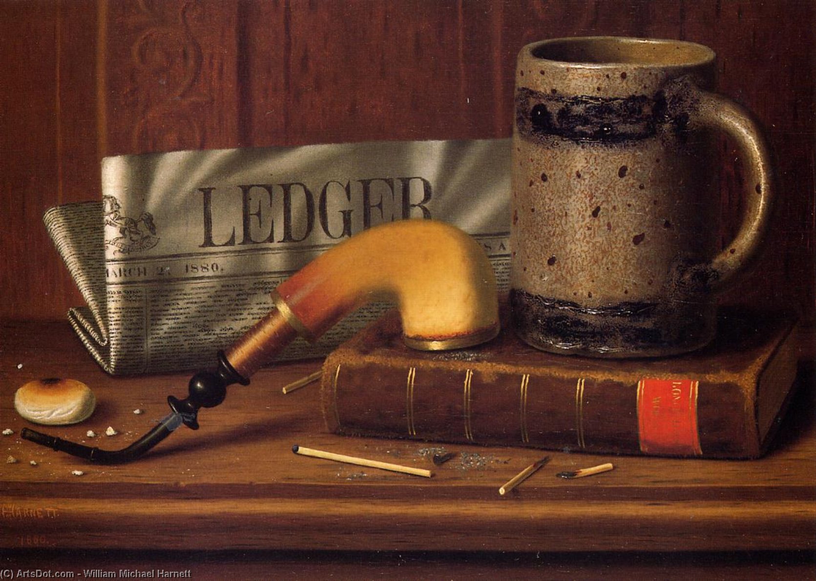 Wikioo.org - สารานุกรมวิจิตรศิลป์ - จิตรกรรม William Michael Harnett - Philadelphia Public Ledger, March 2, 1880