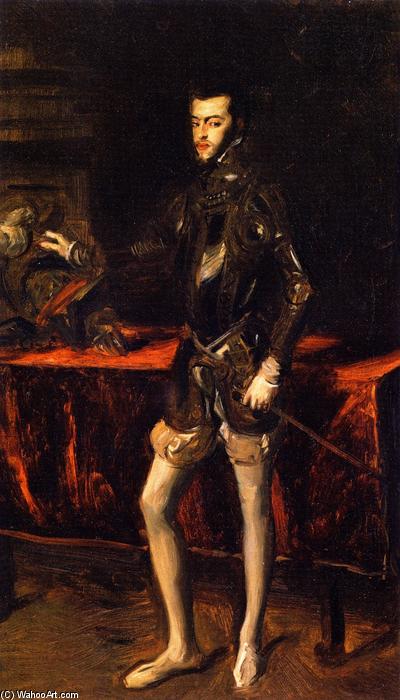 Wikioo.org – La Enciclopedia de las Bellas Artes - Pintura, Obras de arte de John Singer Sargent - Felipe II, después de Tiziano